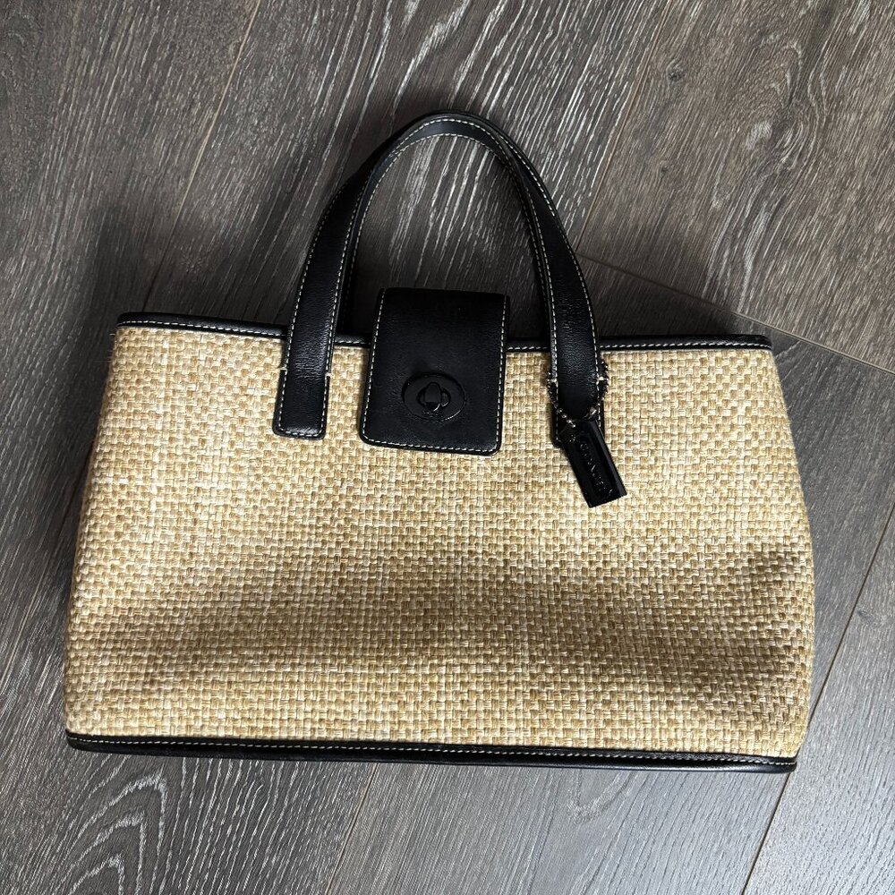 Vintage Coach Summer Straw Tote